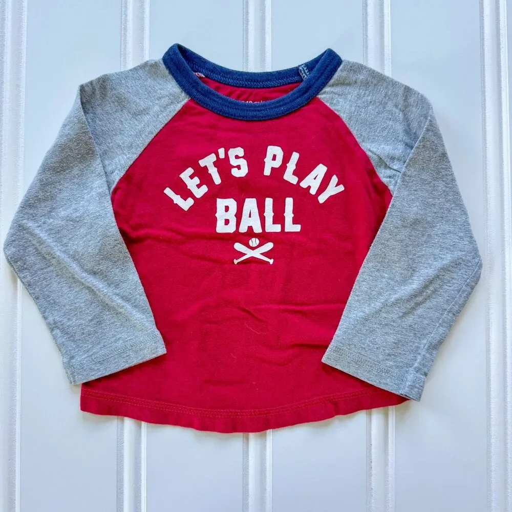 4/$10 - Children’s Place Toddler Boys Baseball Cotton Long Sleeve Shirt | 12-18